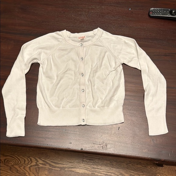 Cat&Jack white sparkling button girls cardigan size large - Picture 1 of 4